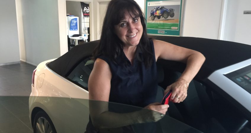 Happy customer Karen and her new purchase from Brisbane Car Brokers